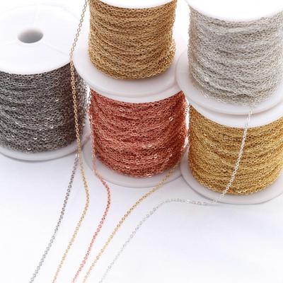 14k Gold-Filled Color-Preserving O-Chain Copper Flash Chain for Handmade Bracelet/Necklace Tails.