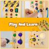 Montessori Busy Board Wooden with 8 LED Light Switches Sensory Toys Travel Toys for Babies and Toddlers Ages Toddler/Baby 1+