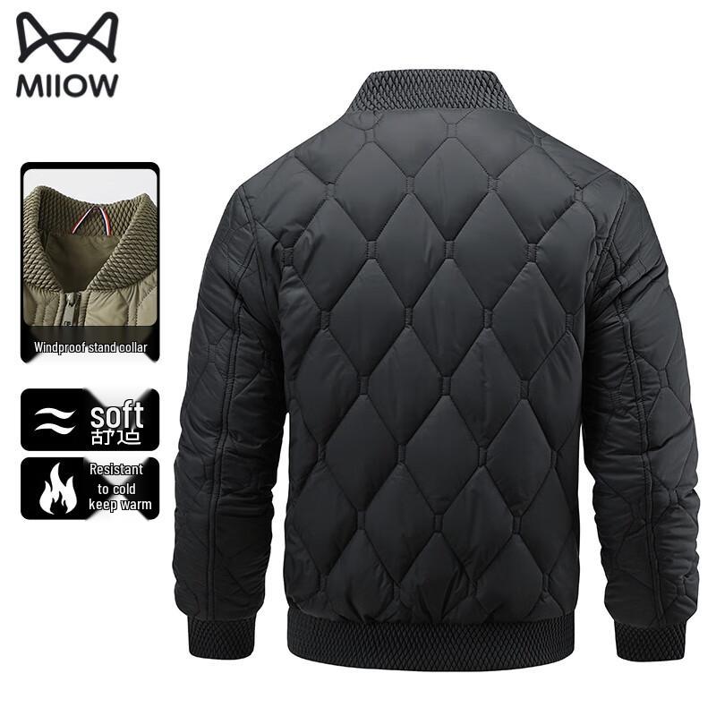 MIIOW Men's Baseball Collar Padded Jacket