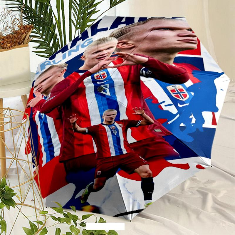 H-Haaland Umbrella with Automatic Open/Close & Self-8-Rib Heavy-Duty Umbrella, Compact Travel Umbrella Suitable for Outdoor