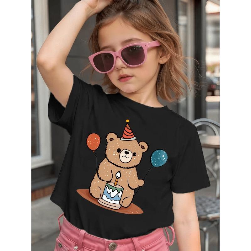 European sizes Kids' Short Sleeve Spring Summer Autumn Cartoon Print Cute Casual Children'S T-Shirt