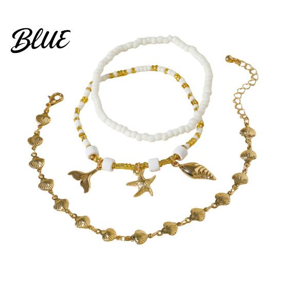 Tropical Vacation Anklets Bohemian Seashell Starfish Anklet Beach Foot Jewelry