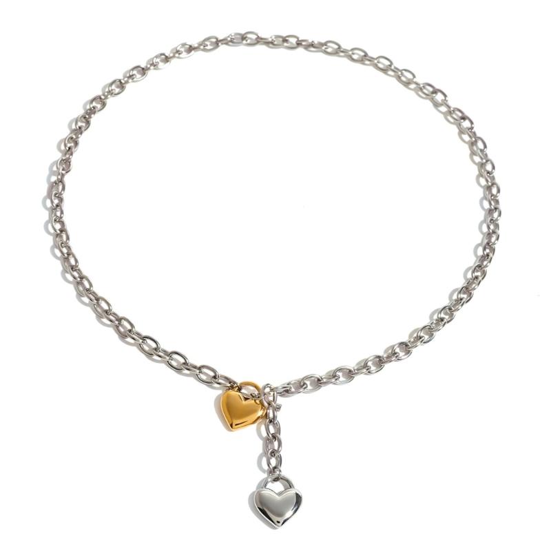 

Минималистичное ожерелье с подвеской в виде сердца из нержавеющей стали 18 карат с золотым покрытием, модный аксессуар для женщин, повседневные ювелирные изделия 1