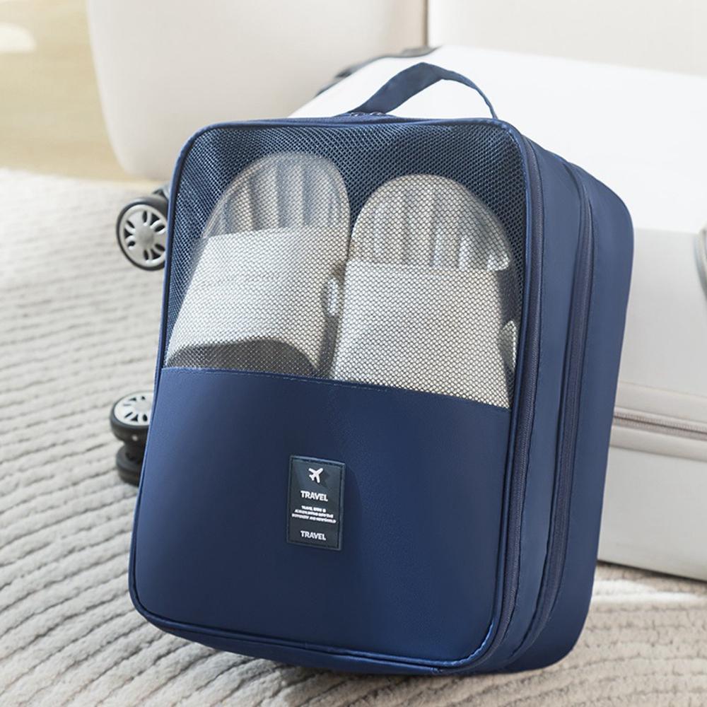 Large Polyester Double Layer Shoe Storage Bag Stackable Shoe Organizer Breathable Shoe Cover Box for Home