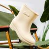 Non-slip water shoes women's short tube outer wear short adult rain shoes students fashion rain boots warm work rubber shoes summer
