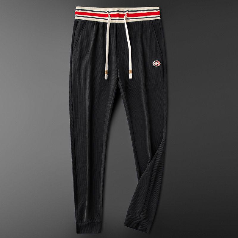 

Men s European Fashion Ice Silk Embroidered Nine-Point Casual Pants - 2022 Summer Thin Airy Leggings 4XL (165-190 catty)