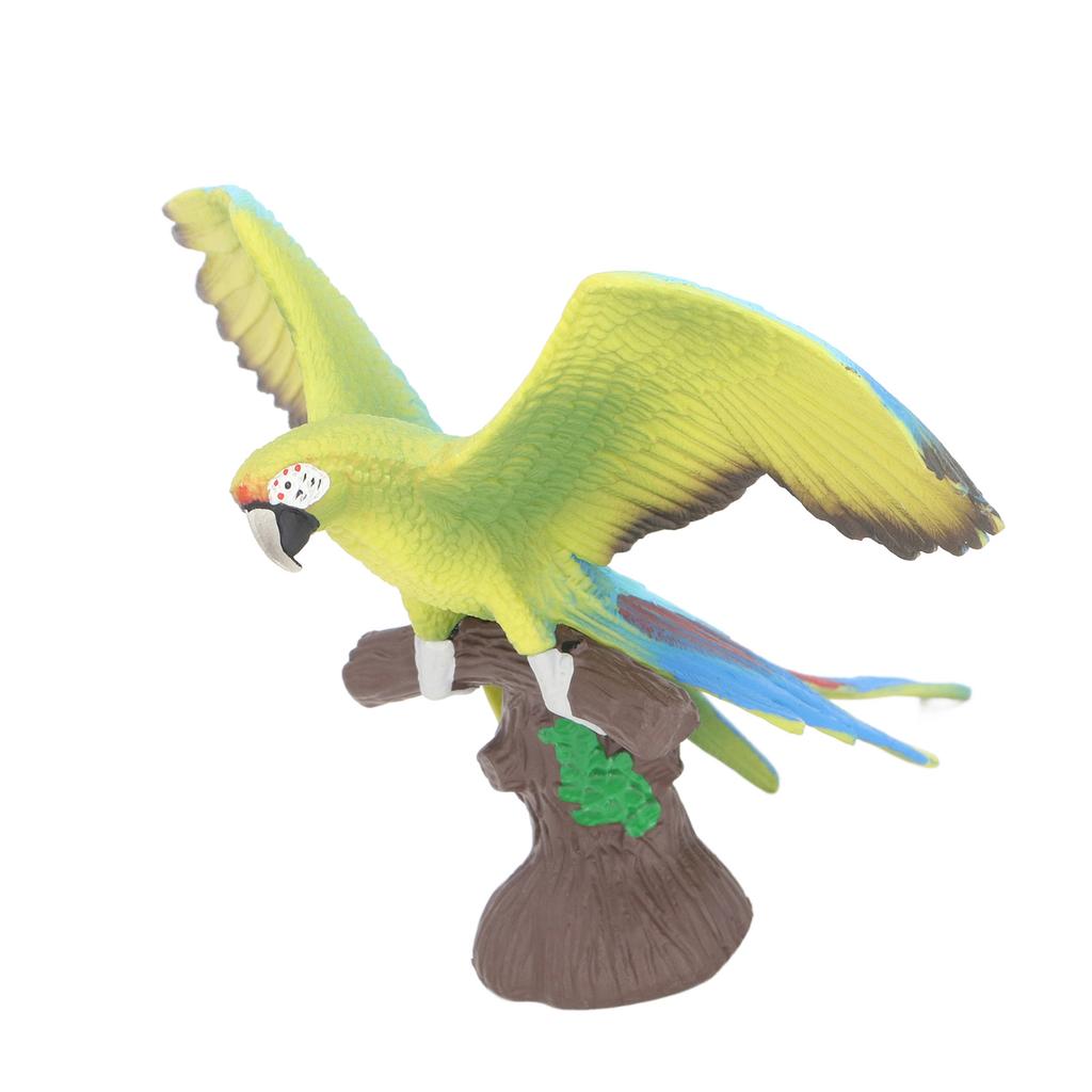 Parrot Decorative Figurine with Realistic Tree Stump Base Vivid Details Decorative Parrot Animal