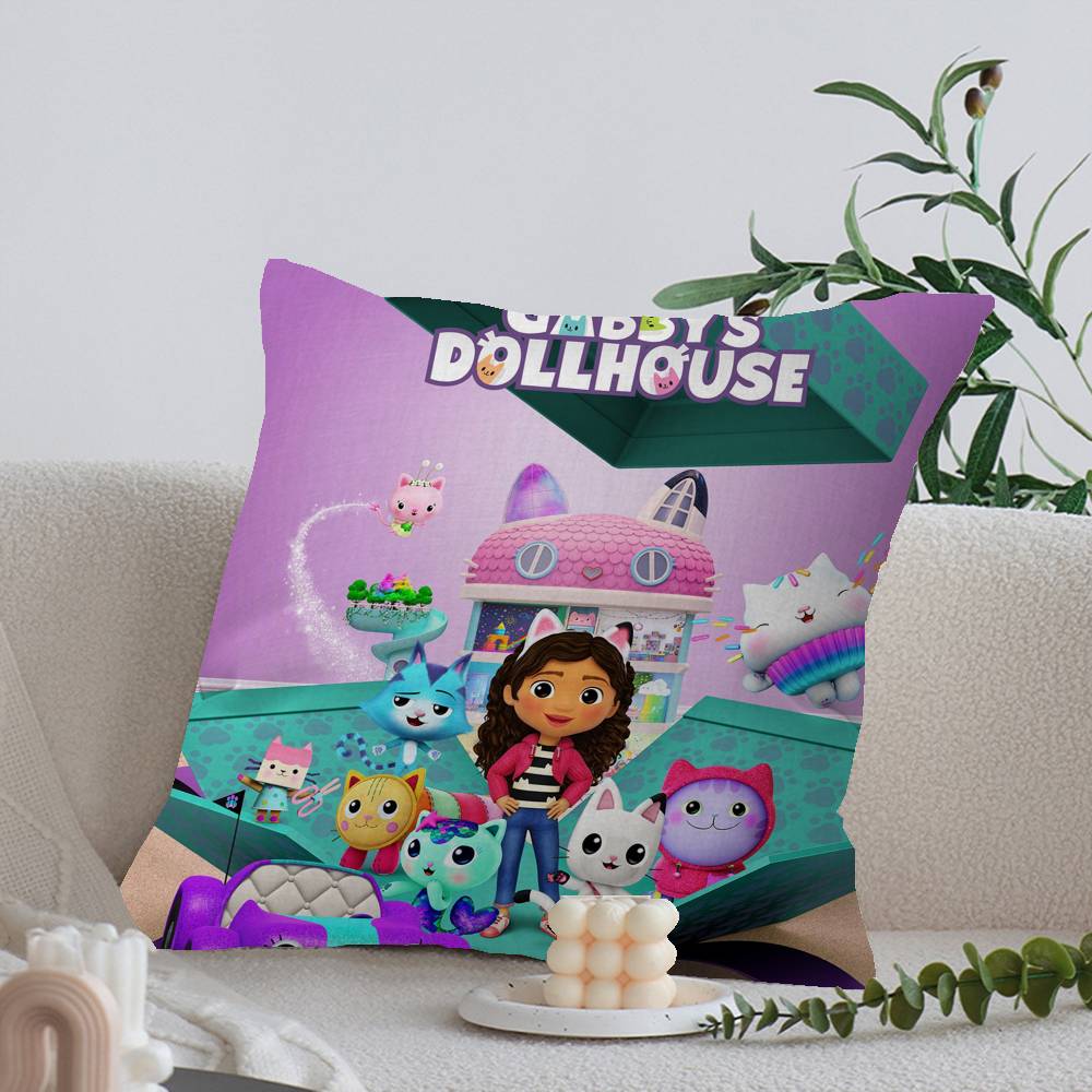 Funny Gabbys Dollhouse Cushion Cover Car Throw Pillow Case For Sofa Car Christmas Gift 40x40cm 45x45cm