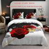 3pcs Bedding Set Golden Butterfly Romantic Rose Print Cozy Duvet Cover King Queen Twin Single Size Birthday Gift Bedroom Decor