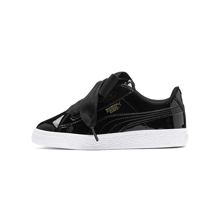 PUMA Basket Heart Patent Little Black White Kids 363352-01 EU 34.5