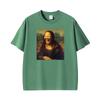 Mona Lisa Lustiges Meme Künstler Grafik T-Shirts Unisex Kleidung Cooles Vintage Streetwear T-Shirts Sommer Übergröße Lässiges T-Shirt Oberteile