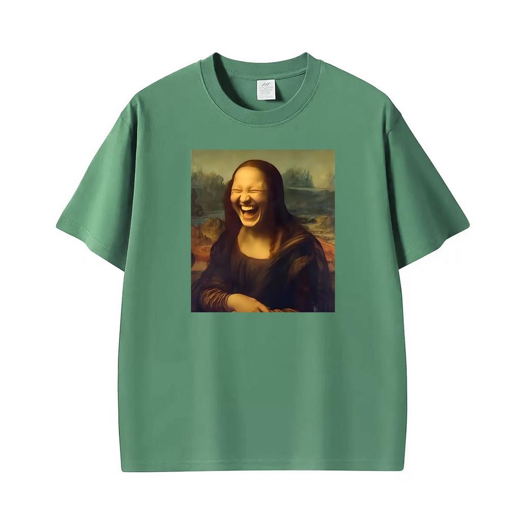 Mona Lisa Lustiges Meme Künstler Grafik T-Shirts Unisex Kleidung Cooles Vintage Streetwear T-Shirts Sommer Übergröße Lässiges T-Shirt Oberteile