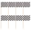 Paper Flag Wood Toothpicks Checkered Picks Racing Party Decorations Birthday Cupcake Toppers Mini Dessert Skewers Fruit