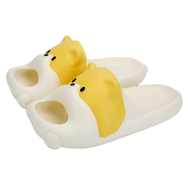 Cute puppy cool slippers women's summer new wear non-slip thick-soled eva slippers men's