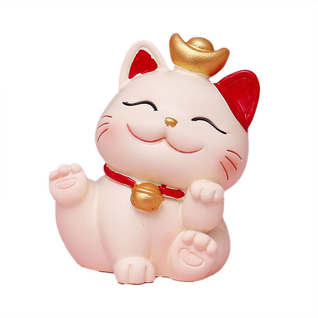 Lucky Cat Ornament Synthetic Resin Fortune Cat Statue Decoration for Home Living Room SJ0001 2