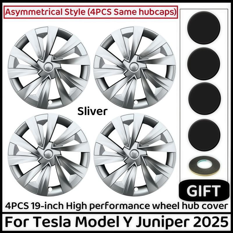 XINLIN 4PCS 19 Inch For Tesla Model Y Juniper 2025 Wheel Cover Performance Replacement Wheel Hub Cap Full Rim Cover Accessories