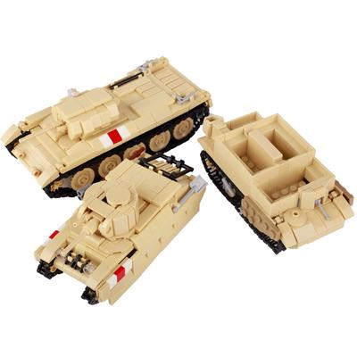 Military Building Block North African War British Soldiers Tank Armored Vehicle Model Miniature Toy