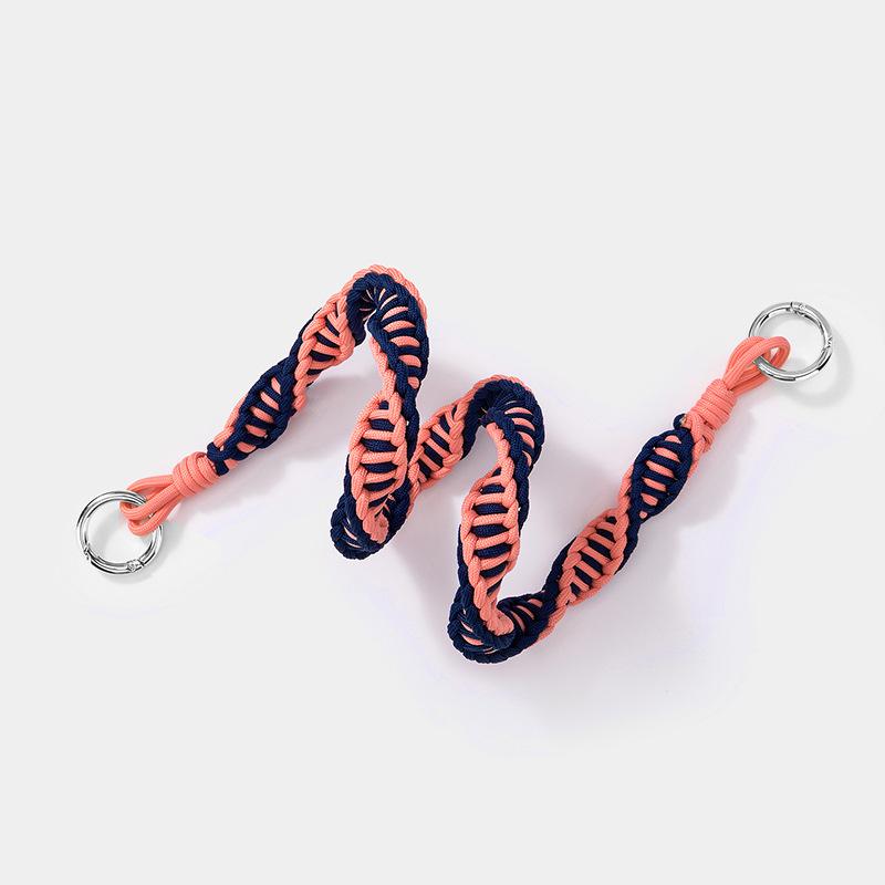 IGNICASE Fashion Contrast Color Rope Braided Wide Strap Hardware Round Buckle Versatile Shoulder Underarm Bag Universal Strap