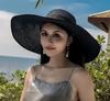 Viaggio Estivo al Mare, Cappello di Paglia a Tesa Larga per Protezione Solare e Ombreggiatura, Cappello di Paglia da Spiaggia, Versatile per le Vacanze, Cappello Fresco a Tesa Larga, Cappello da Sole
