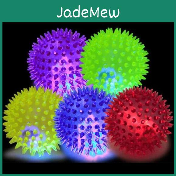 Spike Light Up Balls 6pcs Fetching Dogs Play Toys Flashing Lights Squeaker Small