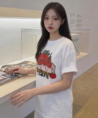 Nasyujeueol Tomato Basket Oversized Short Sleeve T-Shirt 4 Colors