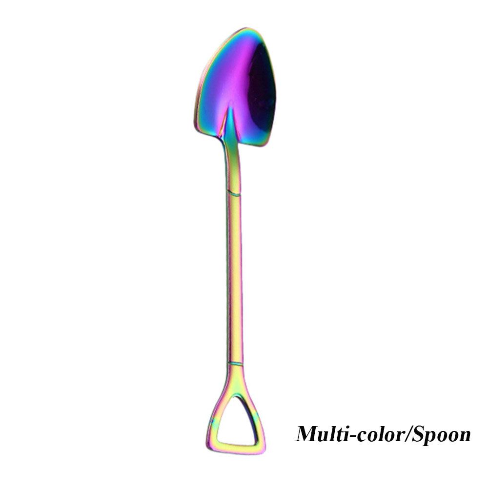

Суп Кофе Длинная ручка Многоцветная Ложка Вилка Нержавеющая сталь Лопатка для мороженого Форма Multicolor-Spoon