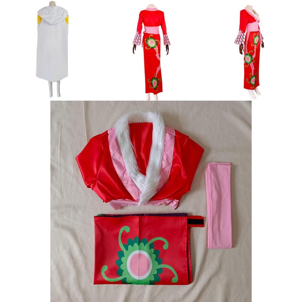 Anime One Piece Empress Hancock Cosplay Clothing Red Cheongsam Kimono Element Costume