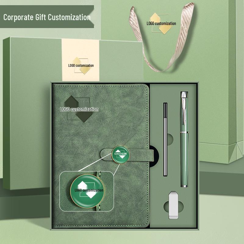 Customizable Logo Laptop Gift Set: Thickened A5 Notebook for Business Meetings