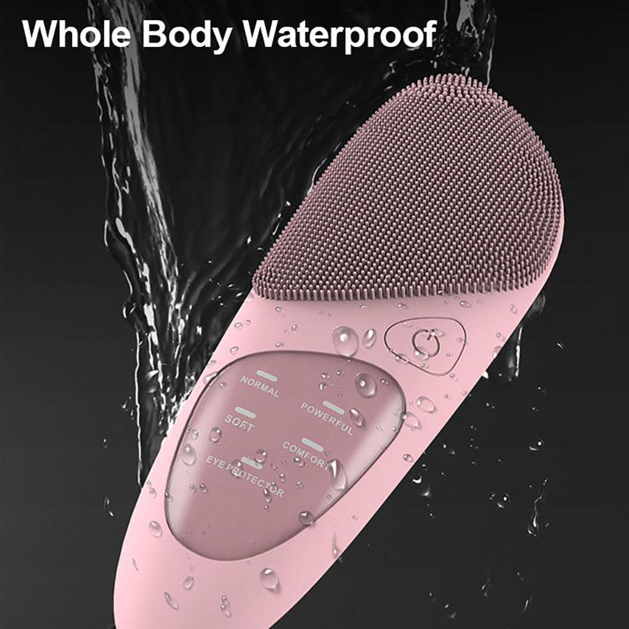 Waterproof Electric Sonic Facial Exfoliating Cleanser Silicone Facial Cleansing Brush Ultrasonic Electric Face Cleansing Device