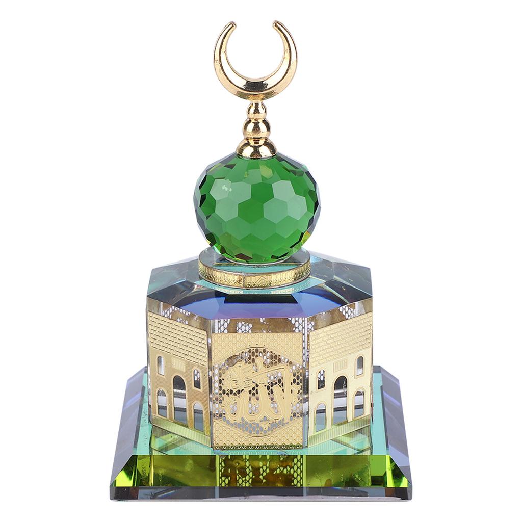 Muslim Crystal Gilded al aqsa Mosque Miniature Model Islamic Building Gift Home Decoration