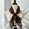 Retro mocha coffee silk scarf double crepe square scarf 111 mulberry silk high-end neck summer new silk scarf