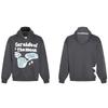 Unisex Broken Planet Print Velvet Hoodie - Trendy & Casual