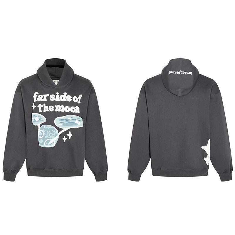 Unisex Broken Planet Print Velvet Hoodie - Trendy & Casual