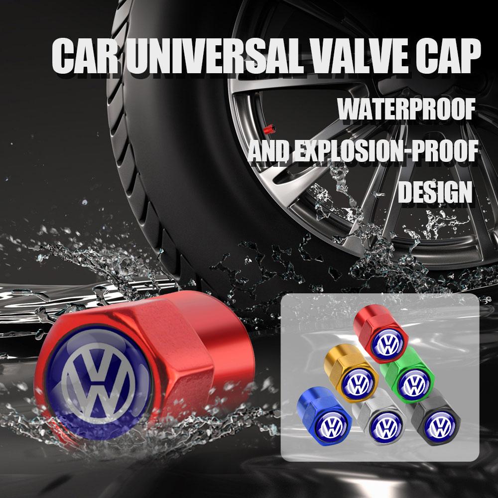 

VW GTI GOLF 2026 Hot For VW VOLKSWAGEN Car Wheel Tyre Valve Caps Tire Air Valve Stem Covers For Volkswagen VW Golf Polo Tiguan P Blue