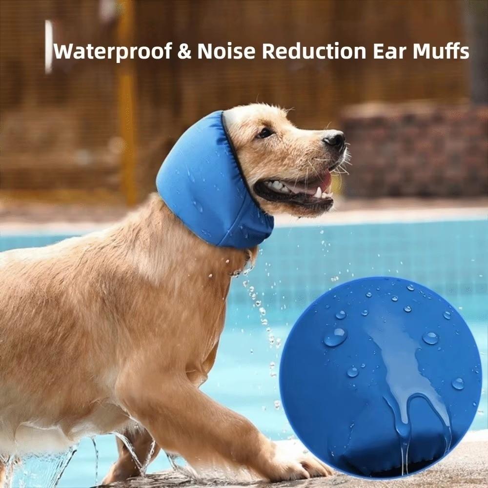 Noise Reduction Dog Ear Muffs Hearing Protection Pet Bathing Cap Pet Calming Hood  Force Dry