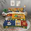 3pcs Christmas Contrast Checkered Print Chipless Bedding Set Soft and Comfortable Multi Size Dormitory Bedroom, Machine Washable