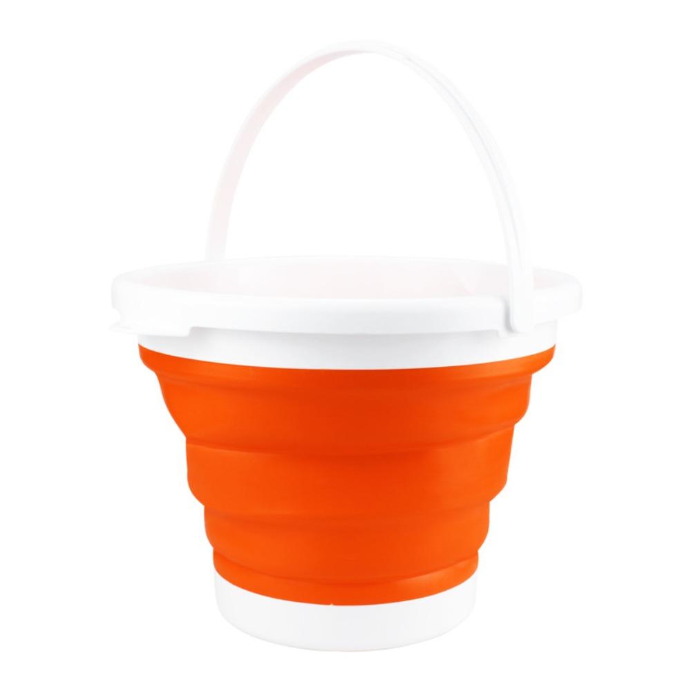 

Water Storage Portable Folding Bucket Multifunctional Kitchen Camp Bucket for Car Washing M белый/оранжевый