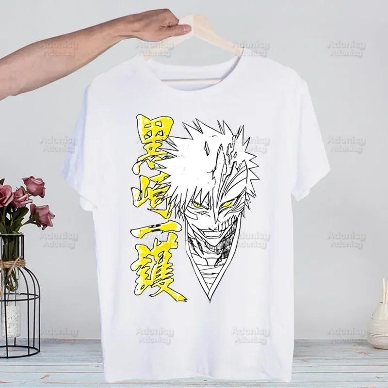 Bleach Kurosaki Ichigo Manga Anime Harajuku T-shirts Summer Men Hip Hop Funny Tshirt Streetwear t shirts Short Sleeve Tops