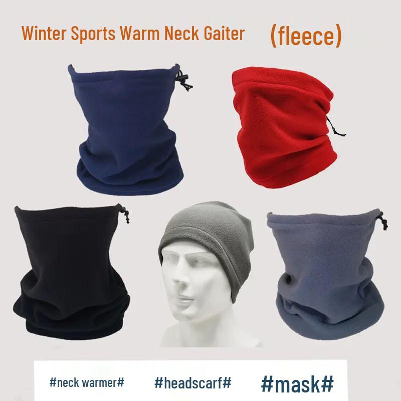 

Men s & Women s Winter Fleece Neck Warmer & Cycling Face Mask with Drawstring