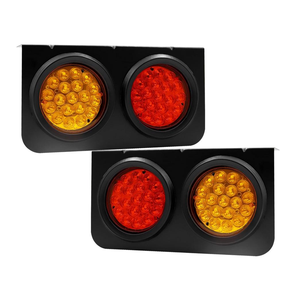 Truck Tail Yellow and Dual LED Brake High Warning Tail Universal Set of 2 X-STYLE Lights, 24V, Red, Lights, Brightness, Waterproof, Lights, Lights,
