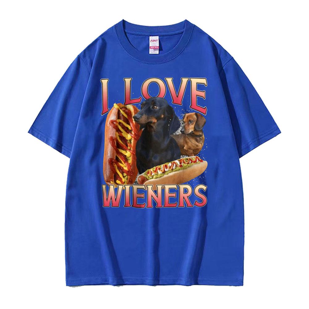 Cute I Love Wieners Dog Lover Funny Ironic Meme T Shirt Unisex High Quality TShirts Unisex Summer Casual Oversized Comfort TShirt