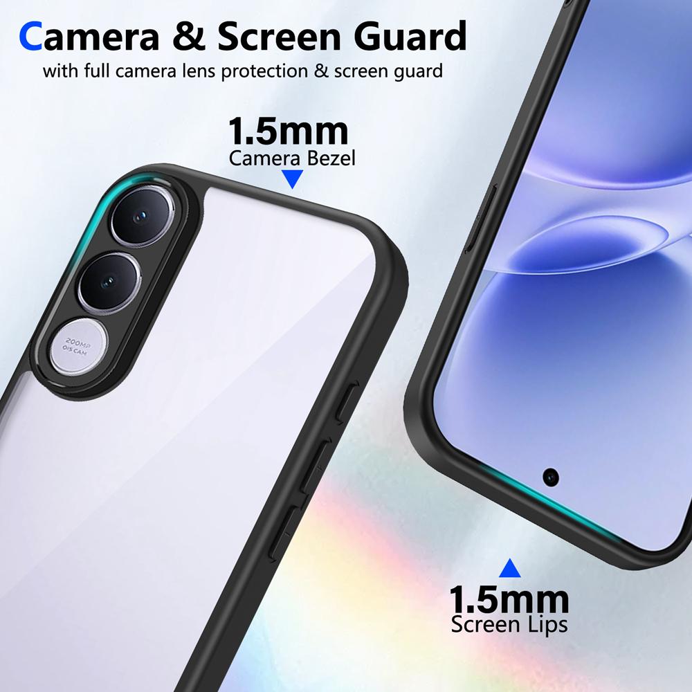 KEYSION Transparent Phone Case for VIVO V70 FE Soft Silicone+PC HD Clear Simple Shockproof Phone Back Cover for VIVO V70 FE 5G