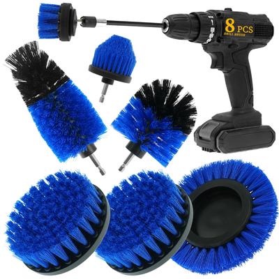 ETOUPA 8 Piece Drill Brush Attachment Set Power Cleaning Scrub Brush Kit with Extended