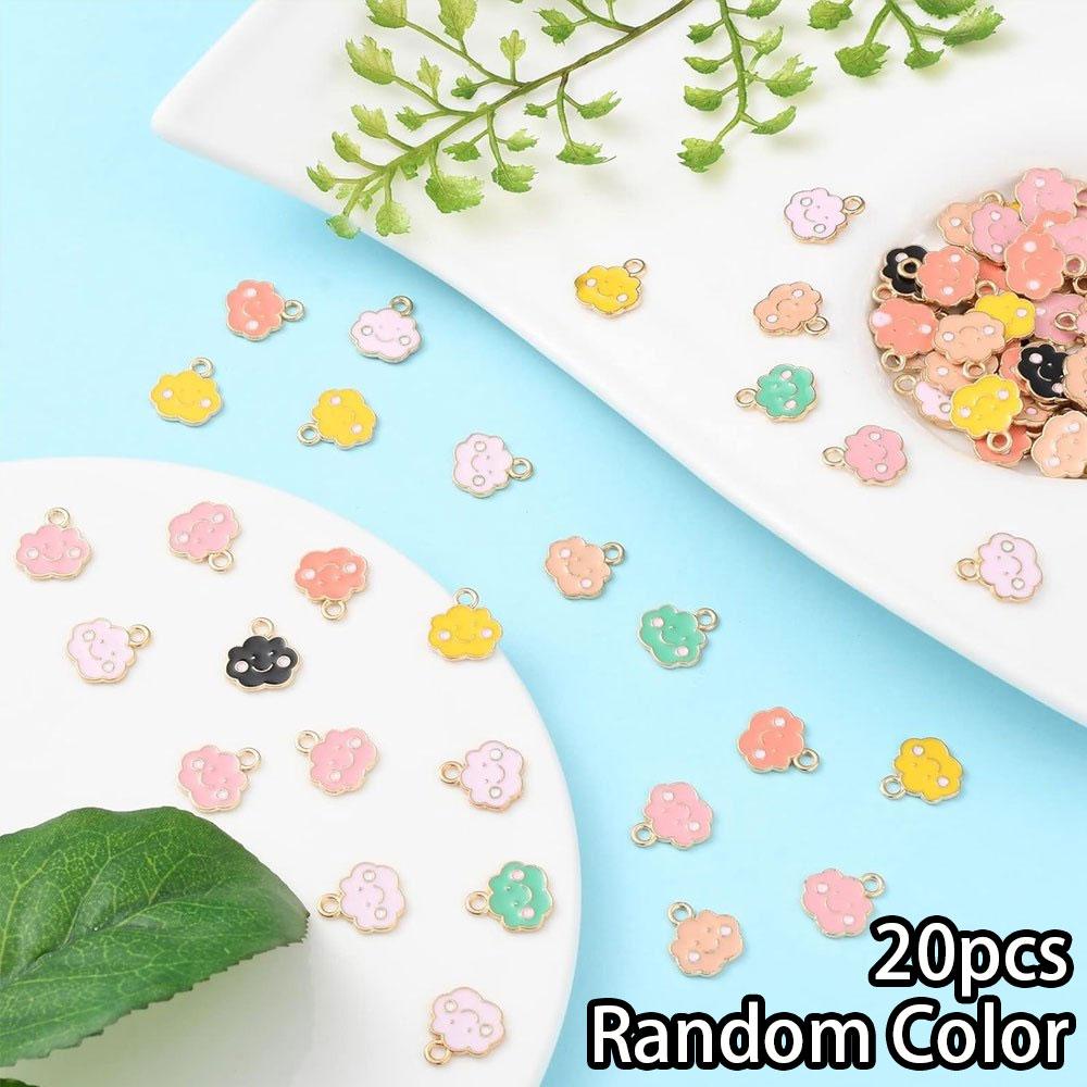 

20/40/60 шт. подвеска в виде облака из сплава разного цвета, подвеска в виде разноцветной капли масла, украшения в виде улыбающегося лица своими руками, расходные материалы для изготовления ювелирных изделий оптом Random Color 20pcs