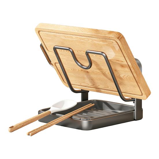 Topfdeckel-Aufbewahrungsgestell mit Abtropfschale U-förmiges Rillendesign Hält Deckel aufrecht Mehrzweck-Küchenutensilien-Organizer