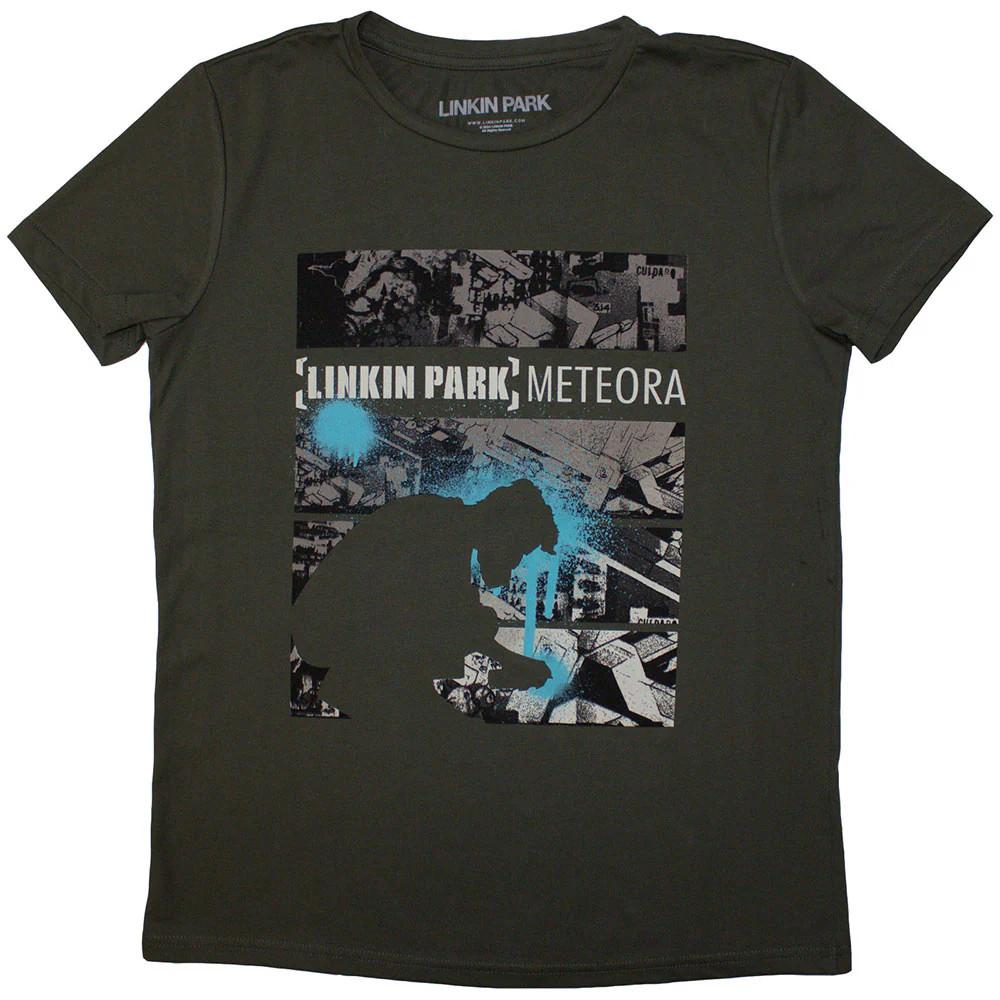 Linkin Park Ladies Slim Fit T-Shirt: Meteora Drip Collage OFFICIAL NEW M