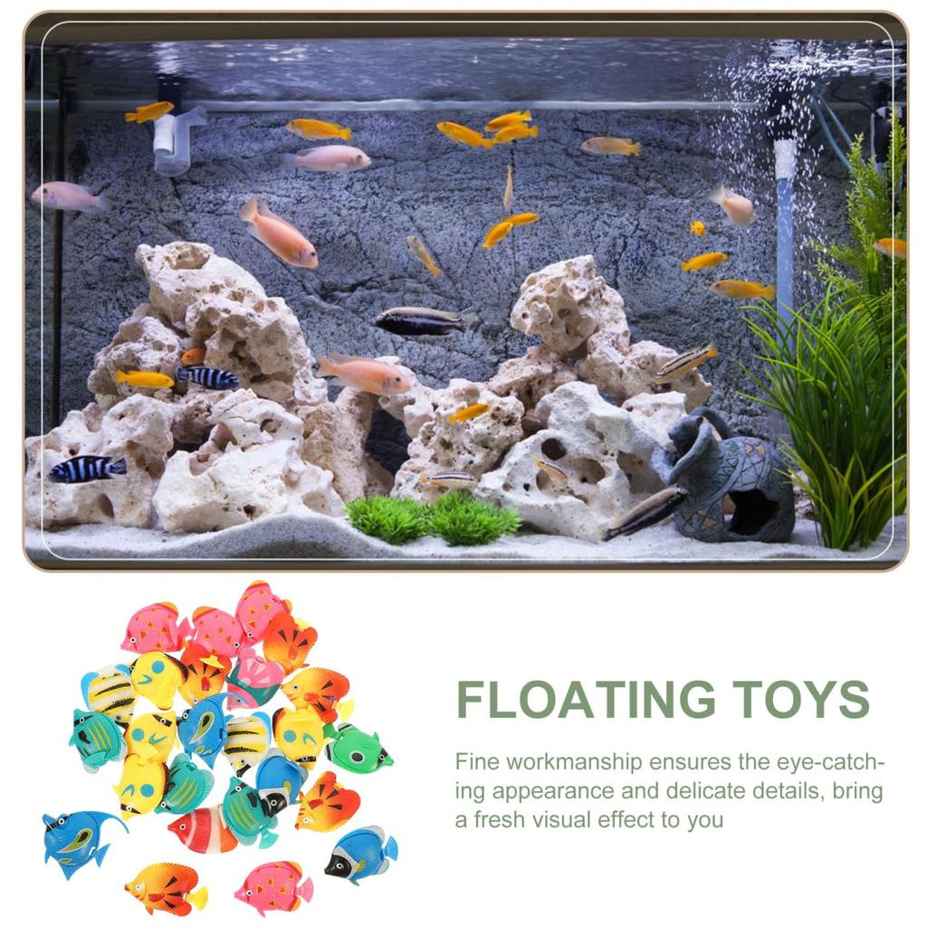 NOLITOY Set of Fake Tropical Fish Floating and Swimming Artificial Fish Colorful Plastic Aquarium Aquarium Accessories 25-Piece Figures, Ornaments,