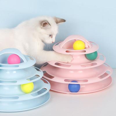 4 Levels Turnable Cats Toys Kitten Tower Tracks Tumbler Ball Intelligence Training Interactive Game Pet Products Cat Accessories