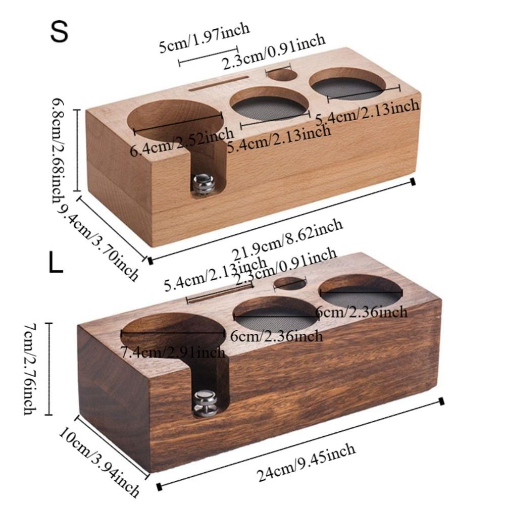 3 in 1 Wooden Coffee Tamper Station 51/53/58 MM Coffee Tamper Base Coffee Tamper Holder Water Bar