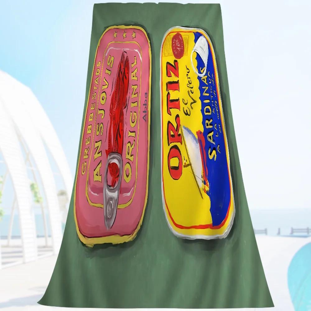 Buntes Ozeantier Mikrofaser Strandtuch Schnelltrocknend Sardine Hummer Fisch Design Sand Pool Handtuch für Yoga
